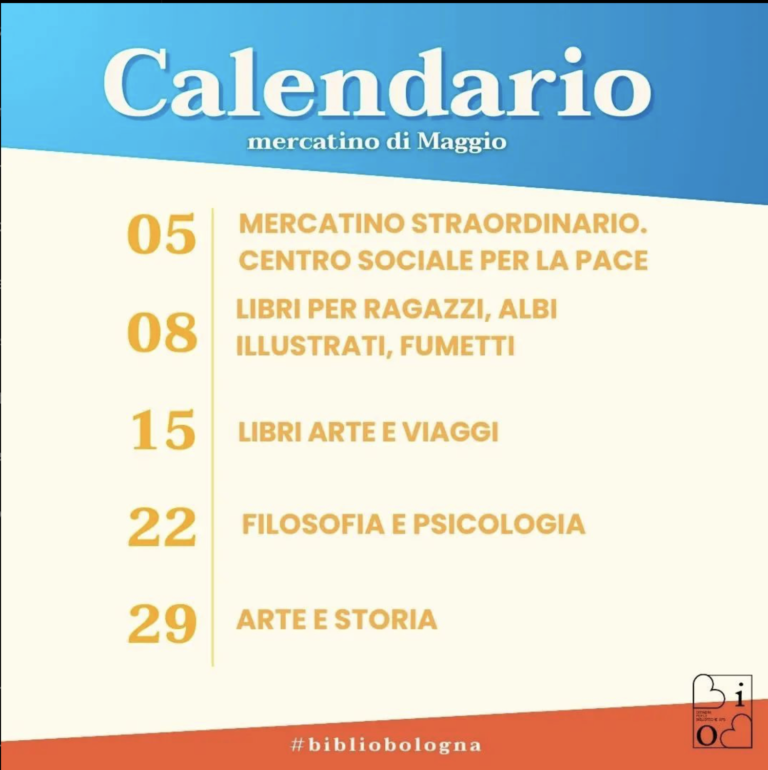 Calendario Maggio Mercatino dei libri